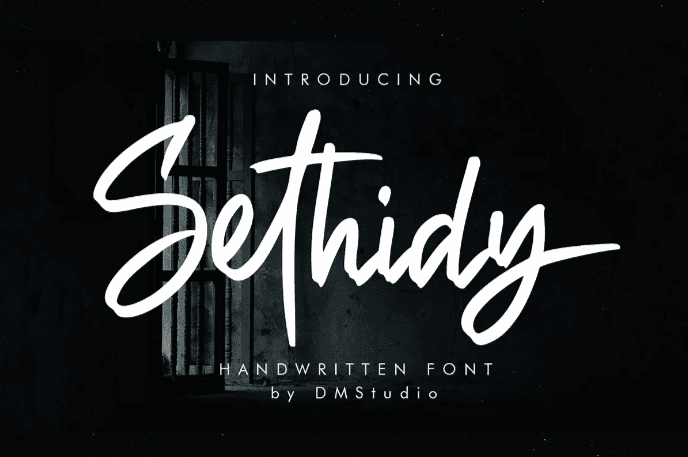 Handwritten font for classic jewelry shop on Etsy, Sethidy font 