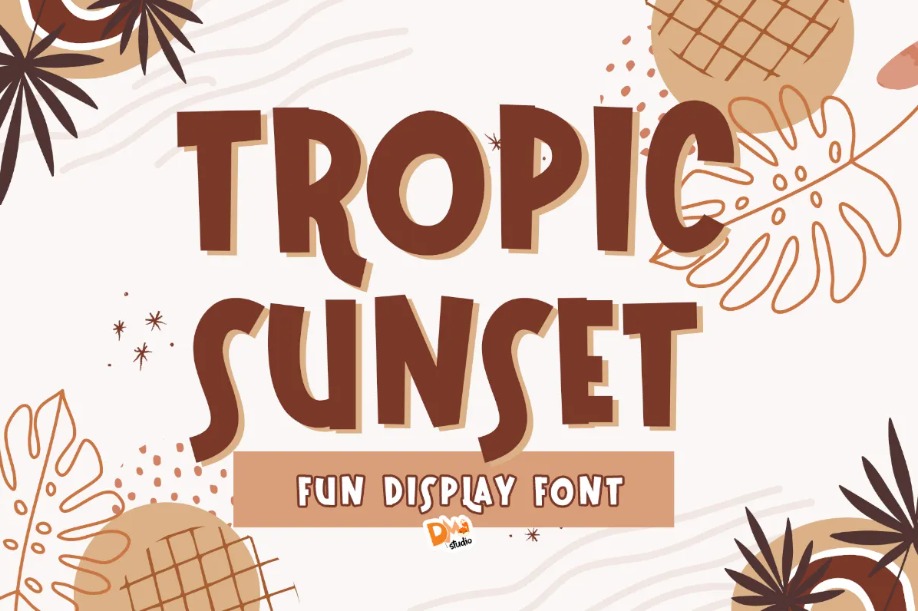 Tropical Sunset Font for Sunset Caption