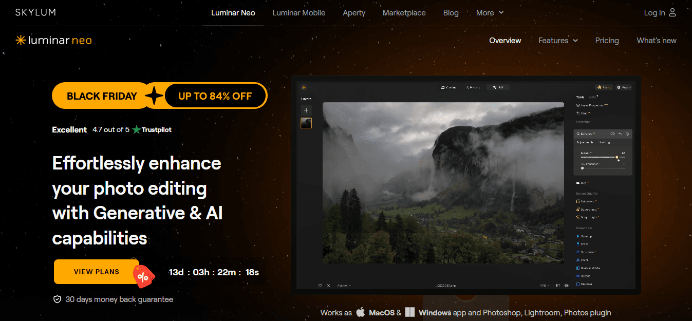 1. Luminar Neo: Best AI-driven All-in-One Editing Software