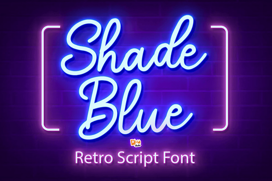 20. Shade Blue – Retro Script Font