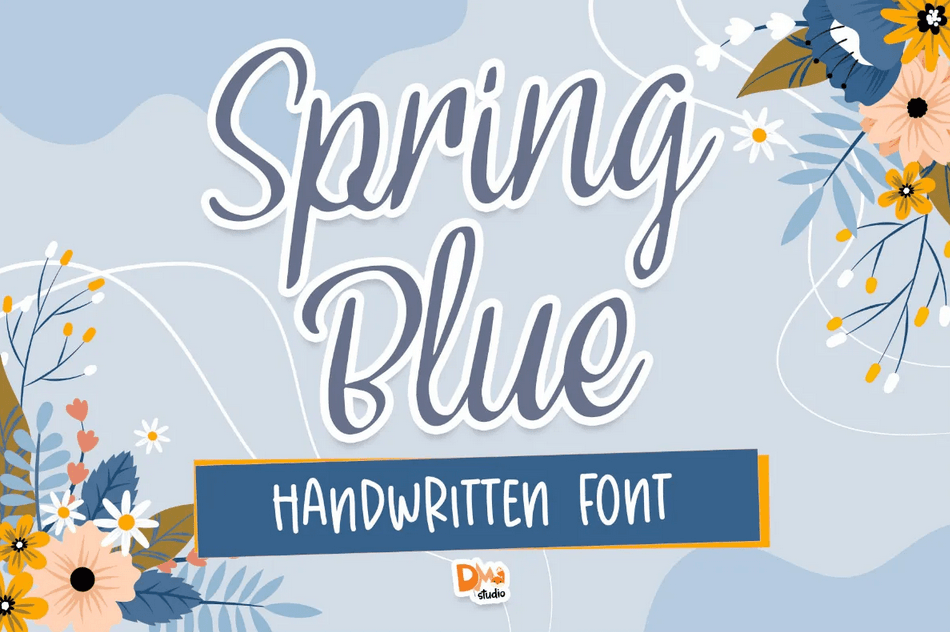 6. Spring Blue Font