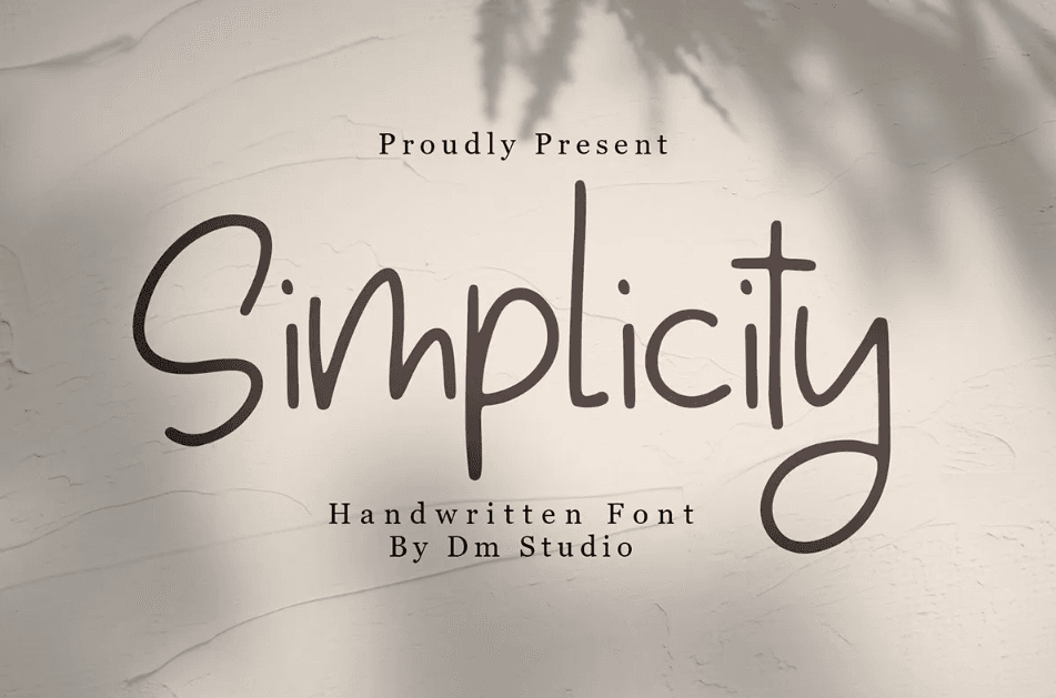 13. Simplicity – Handwritten Font