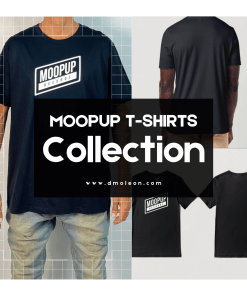 moopup collection black t-shirt white logo basic