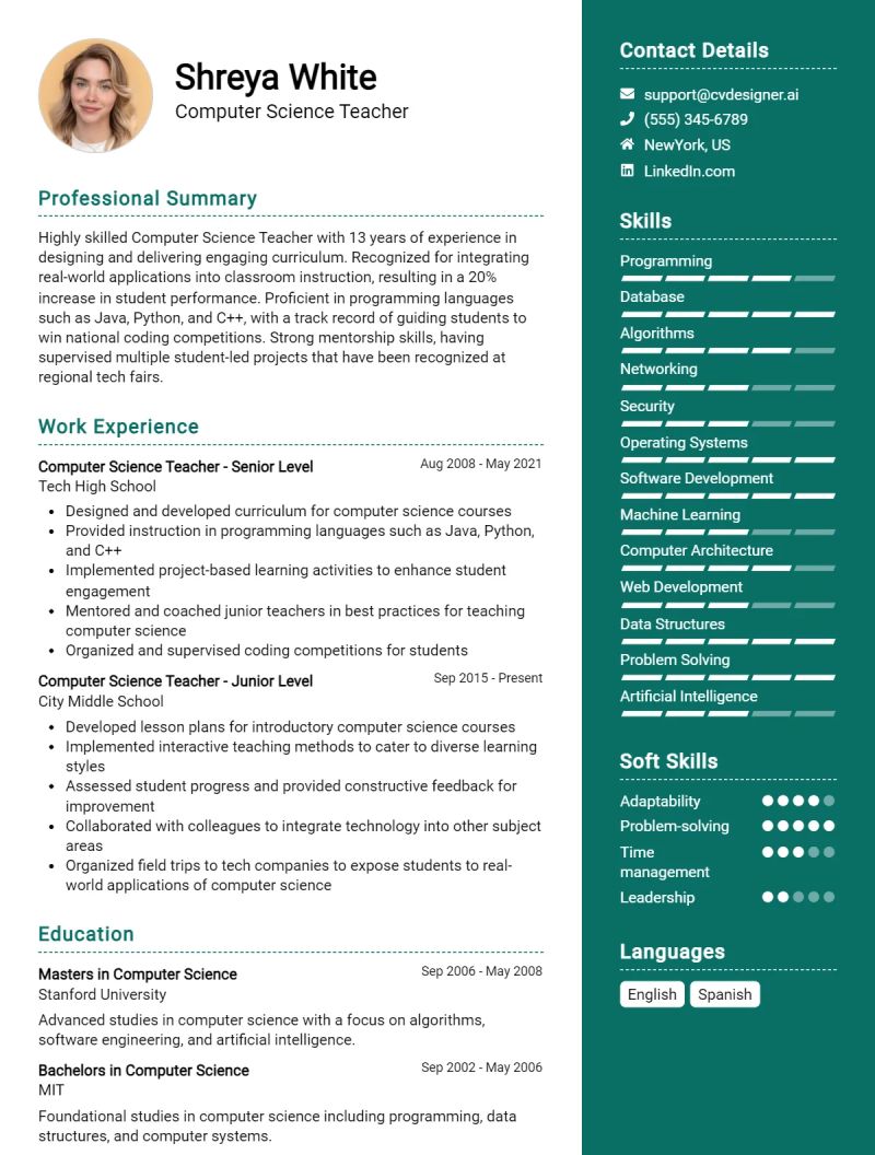 Technology Teacher Cv Example - Best Geometric Patterns in Full HD