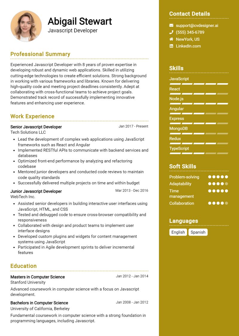 Javascript Developer Resume Samples And Writing Guide For 2023 - Premium Nature Pattern Gallery - Full HD