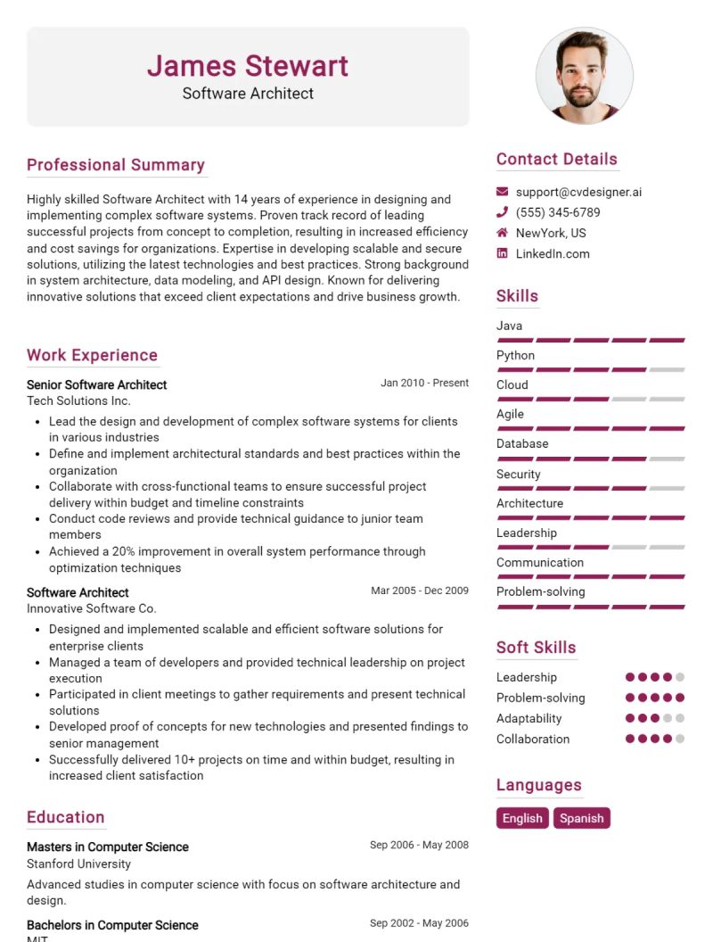 Software Architect Cv Example In 2025 Resumekraft - City Pattern Collection - High Resolution Quality