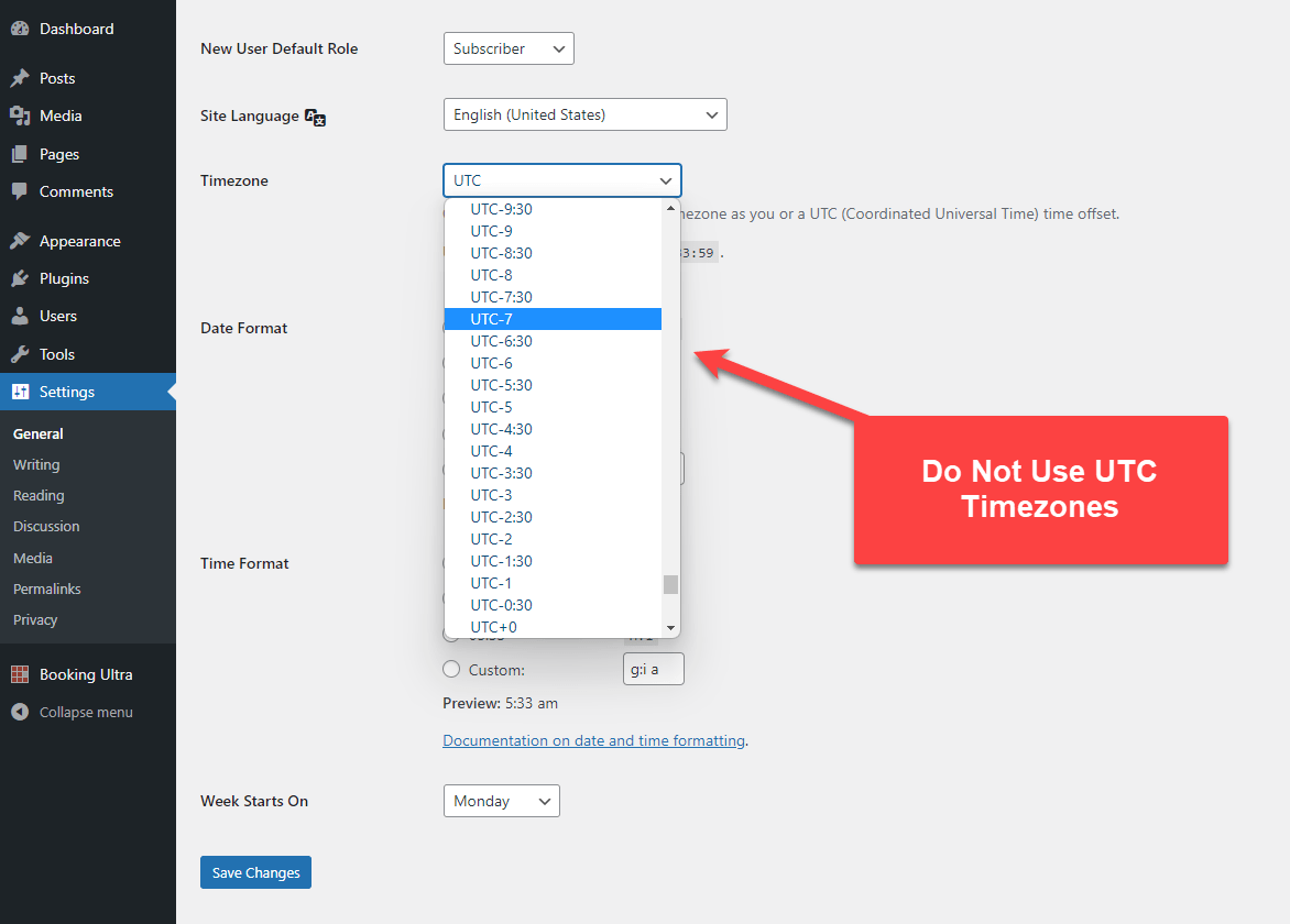 Google calendar integration missing time zone definition