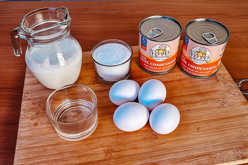 Ingredientes do Pudim com Leite Condensado Zero%