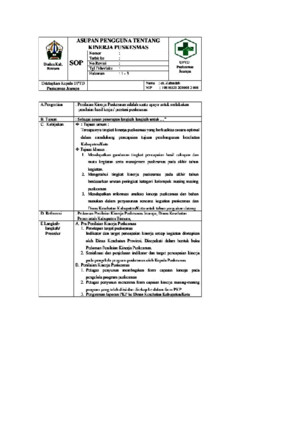1.1.1.1 sk ka puskesmas tentang jenis pelayanan yang disediakan (brosur, flyer,. Sop Untuk Mendapatkan Asupan Pengguna Tentang Kinerja Puskesmas Download Instruction Manuals