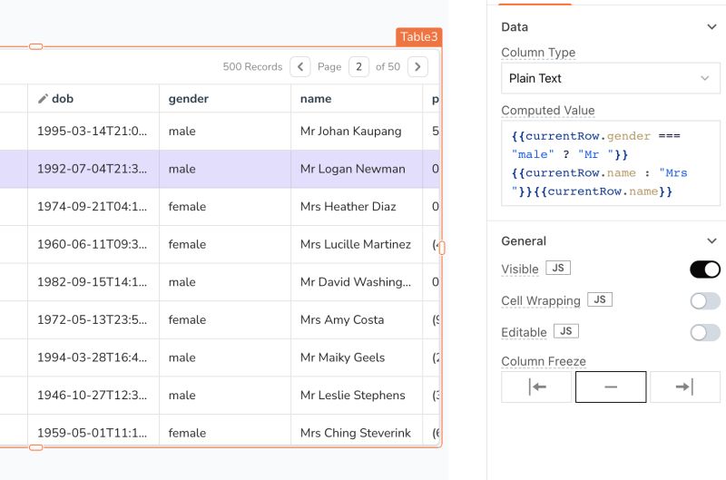 Column Config Demo App - Light Designs - Perfect Retina Collection