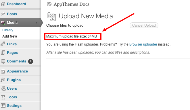· go to plugins, then click add new. How to Increase Upload Size in WordPress | AppThemes Docs