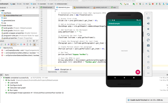 Install Aspose.Slides For Android Via Java|Aspose.Slides Documentation