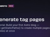 Build A Blog Tutorial Generate Tag Pages Docs
