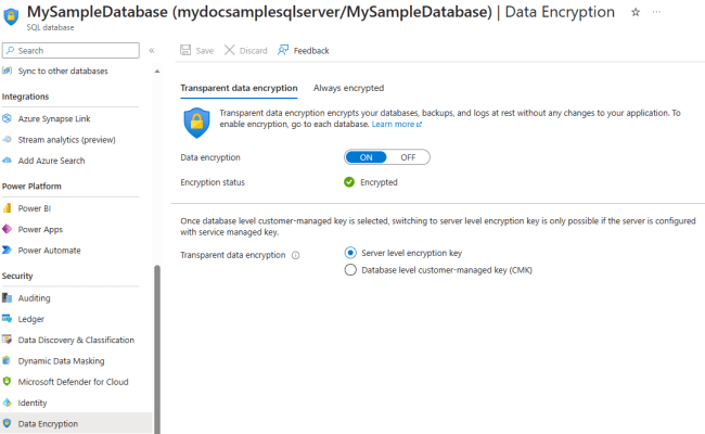 Transparent Data Encryption - Azure SQL Database & Azure SQL Managed ...