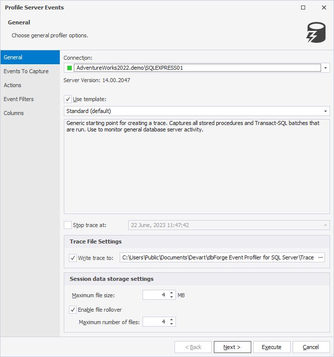 Capture Server Events - Premium Light Design Gallery - Desktop