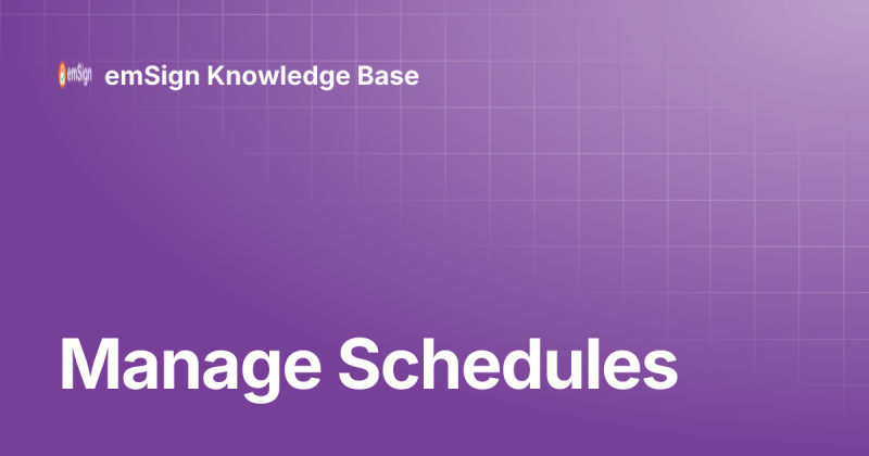 Manage Schedules Emsign Knowledge Base - Best Minimal Designs in Full HD