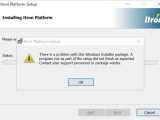 Platform Installation Failure