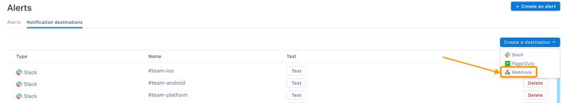 Create Webhook Notification Destinations - Premium Colorful Texture Gallery - High Resolution