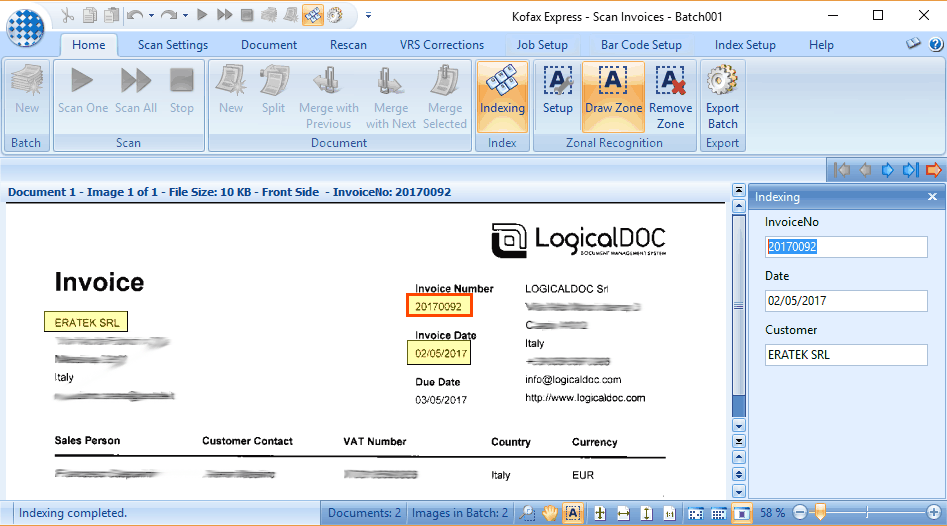 Installation guide, support flyer, warranty guide; Configure Kofax Express Logicaldoc Documentation