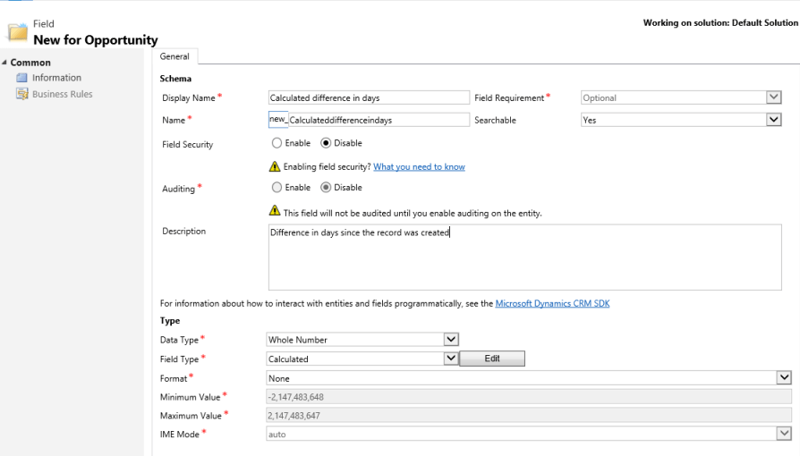 Math, other (math), end of year. Create A Calculated Field In Dynamics 365 Customer Engagement On Premises Microsoft Docs