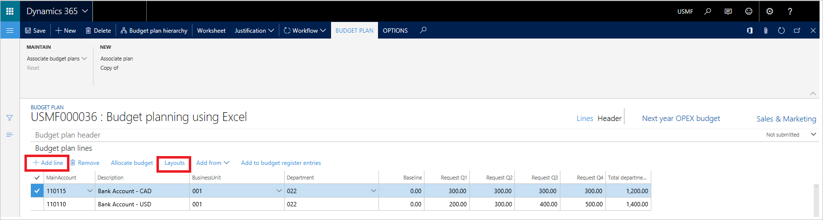 Budget Planning Templates For Excel Finance Dynamics 365 Microsoft Docs
