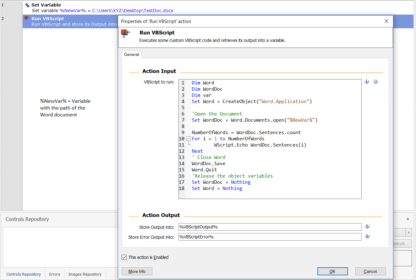 Read text from Word document using VBScript | Microsoft Docs