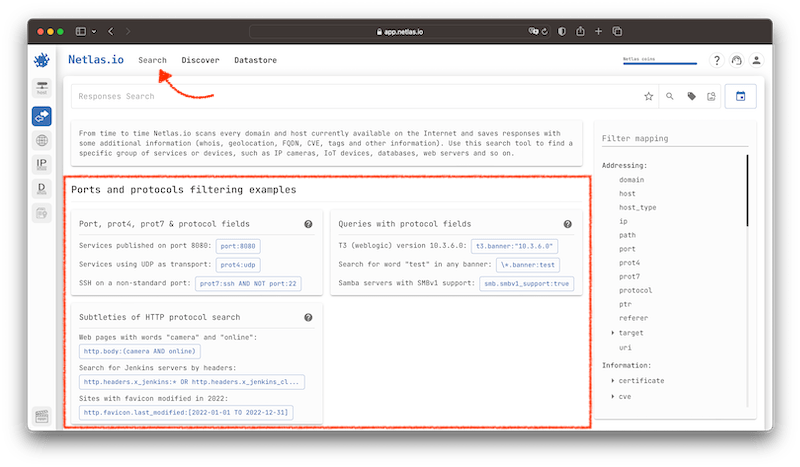 Search Tools Netlas Docs