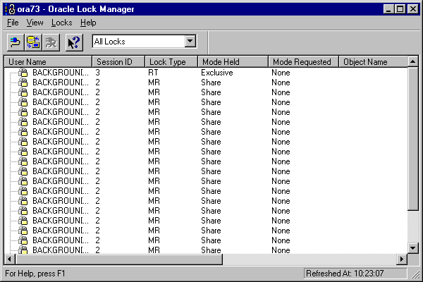 Using Oracle Lock Manager