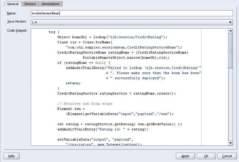 J2Ee Application : Incorporating Java and J2EE Code in BPEL Processes