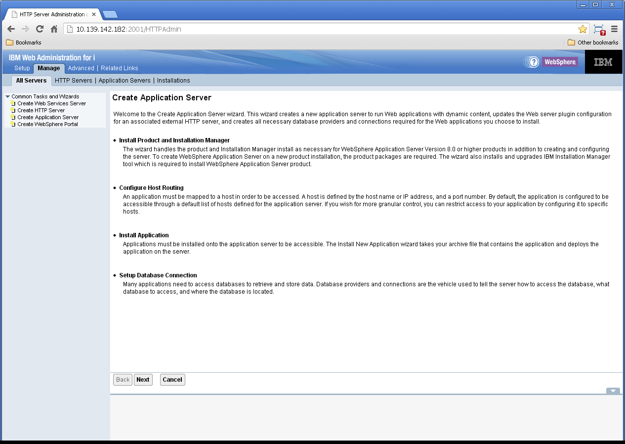 Create Websphere Application Server