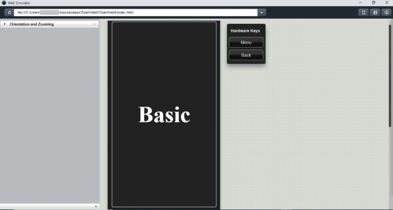 Tizen Web Simulator - Mobile Gradient Illustrations for Desktop