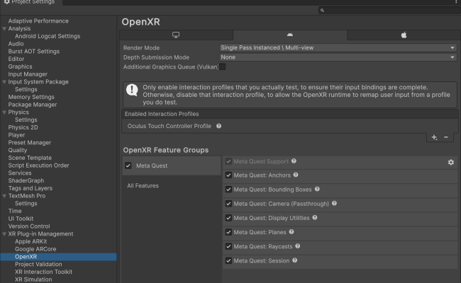 Unity OpenXR: Meta | Unity OpenXR Meta | 2.0.0