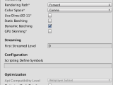 Unity Manual Player Settings