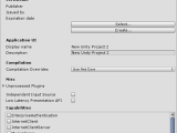 Unity Manual Player Settings