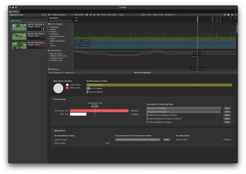 Unity Manual Highlights Profiler Module Reference - Geometric Arts - Classic HD Collection