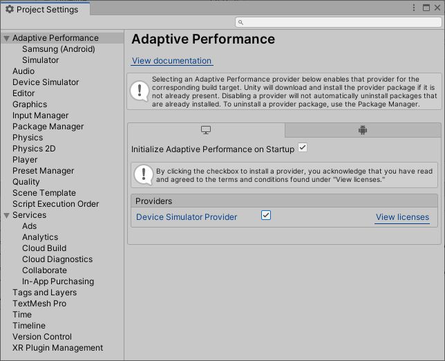 Adaptive Performance Simulator Plugin Adaptive Performance 2 2 4 - Dark Patterns - Perfect Ultra HD Collection