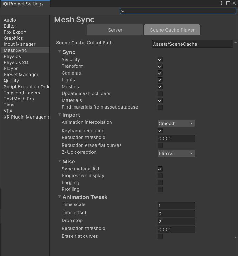 Project Settings Meshsync 0 17 3 Preview - Space Picture Collection - High Resolution Quality