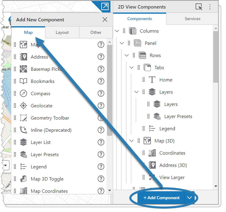 Map Components Map Components Window 