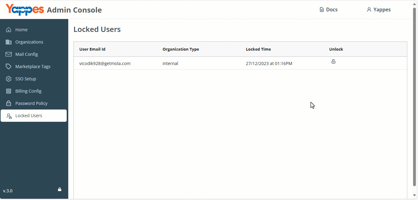 Manage locked users