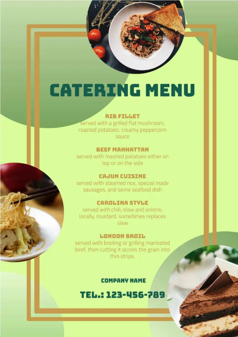 Catering Menu Template Compatible With Google Docs - Gorgeous High Resolution Nature Arts | Free Download