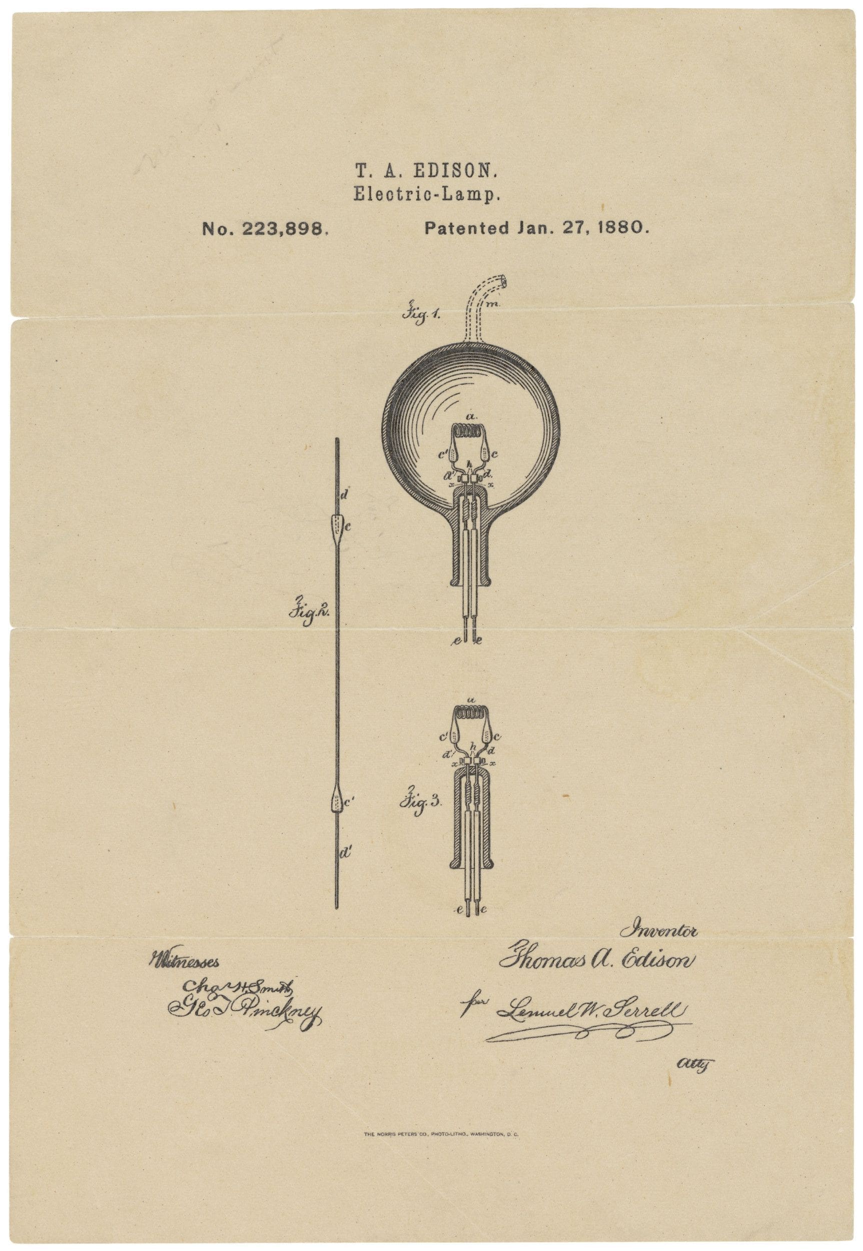 Patent Application for the Incandescent Light Bulb