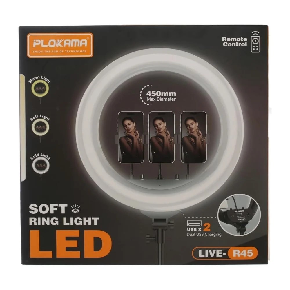 Plokama R45 Soft LED Ring light 17.5inch