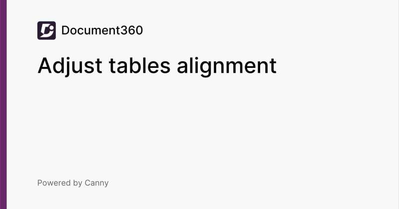 Adjust Tables Alignment Voters Document360 - Desktop Gradient Photos for Desktop