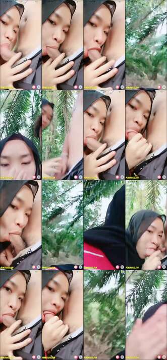 Jilbab Hitam Sepong Kontol Di Hutan