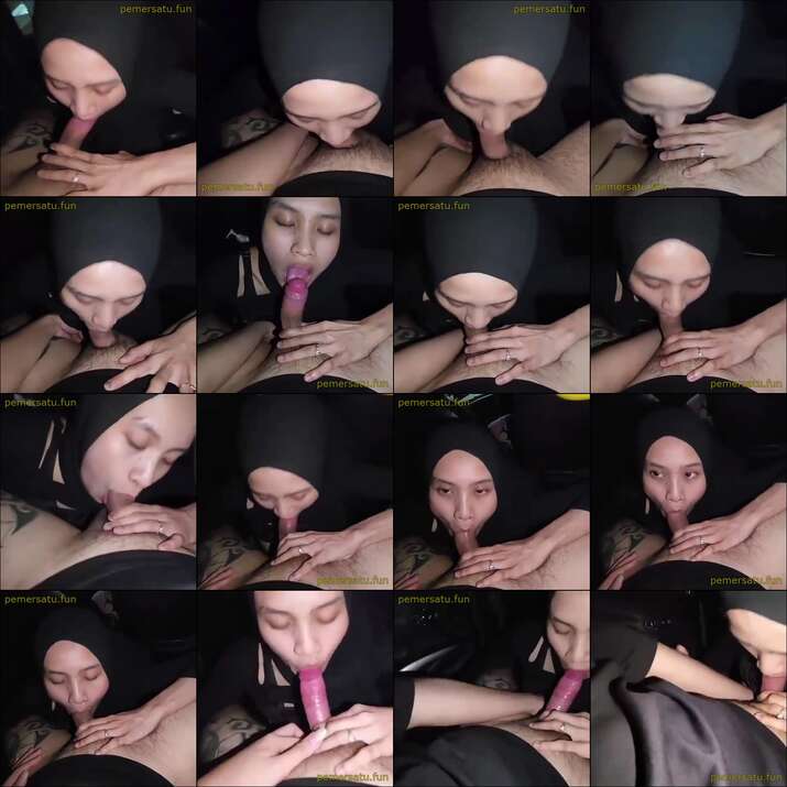jilbab hitam sepong di mobil