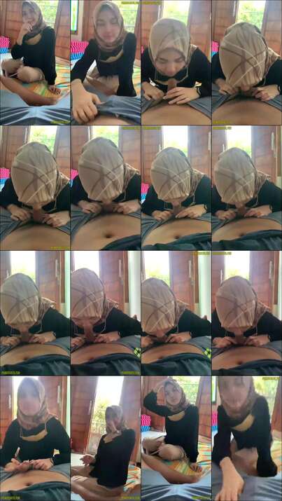 Hijab Cantik Sepong Kontol Pintu Dibuka