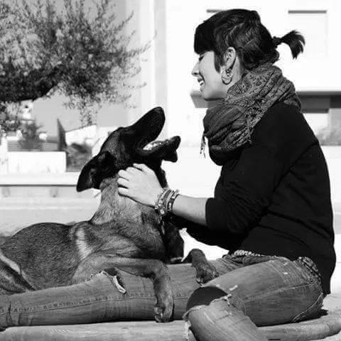 Ines and her dog Hades