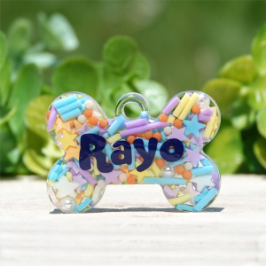 Chapa personalizada para perro Confeti Multicolor