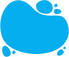 Blue abstract blob shape with rounded edges