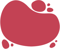 Red abstract blob shape with rounded edges